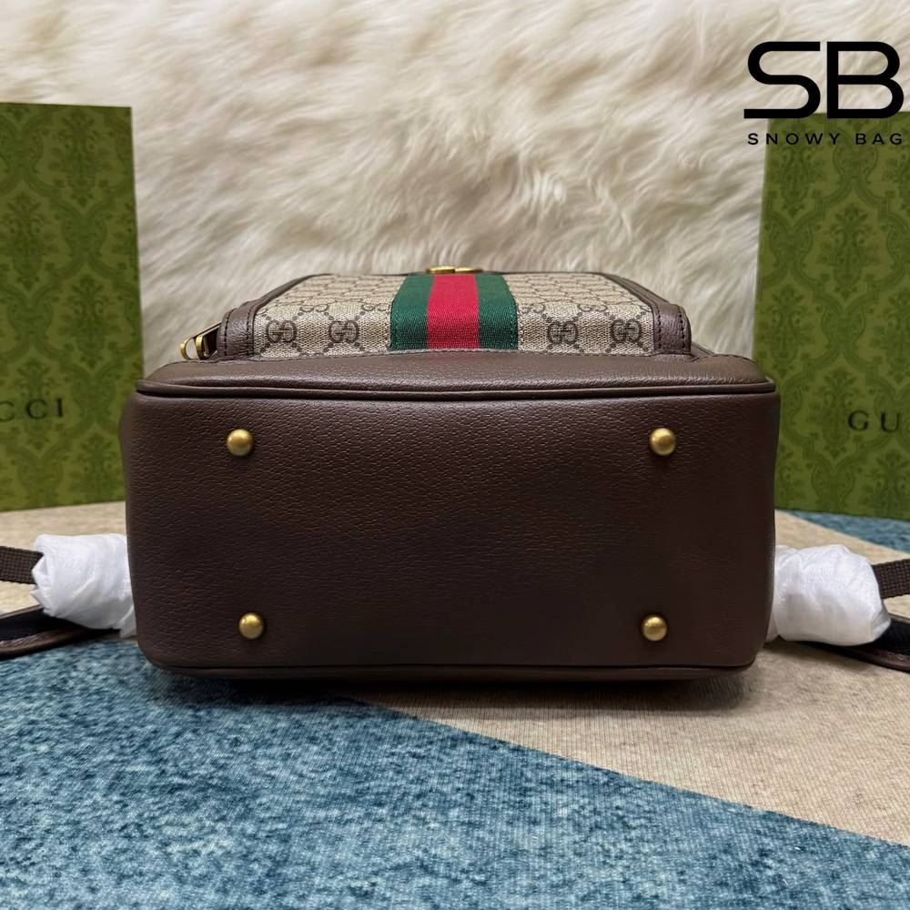 Ba Lô Gucci Ophidia GG Medium Backpack Beige Ebony Kem sang trọng
