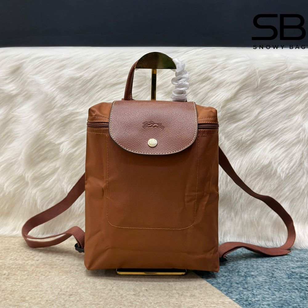 Ba Lô Longchamp Le Pliage Original M Backpack Cognac Nâu sang trọng