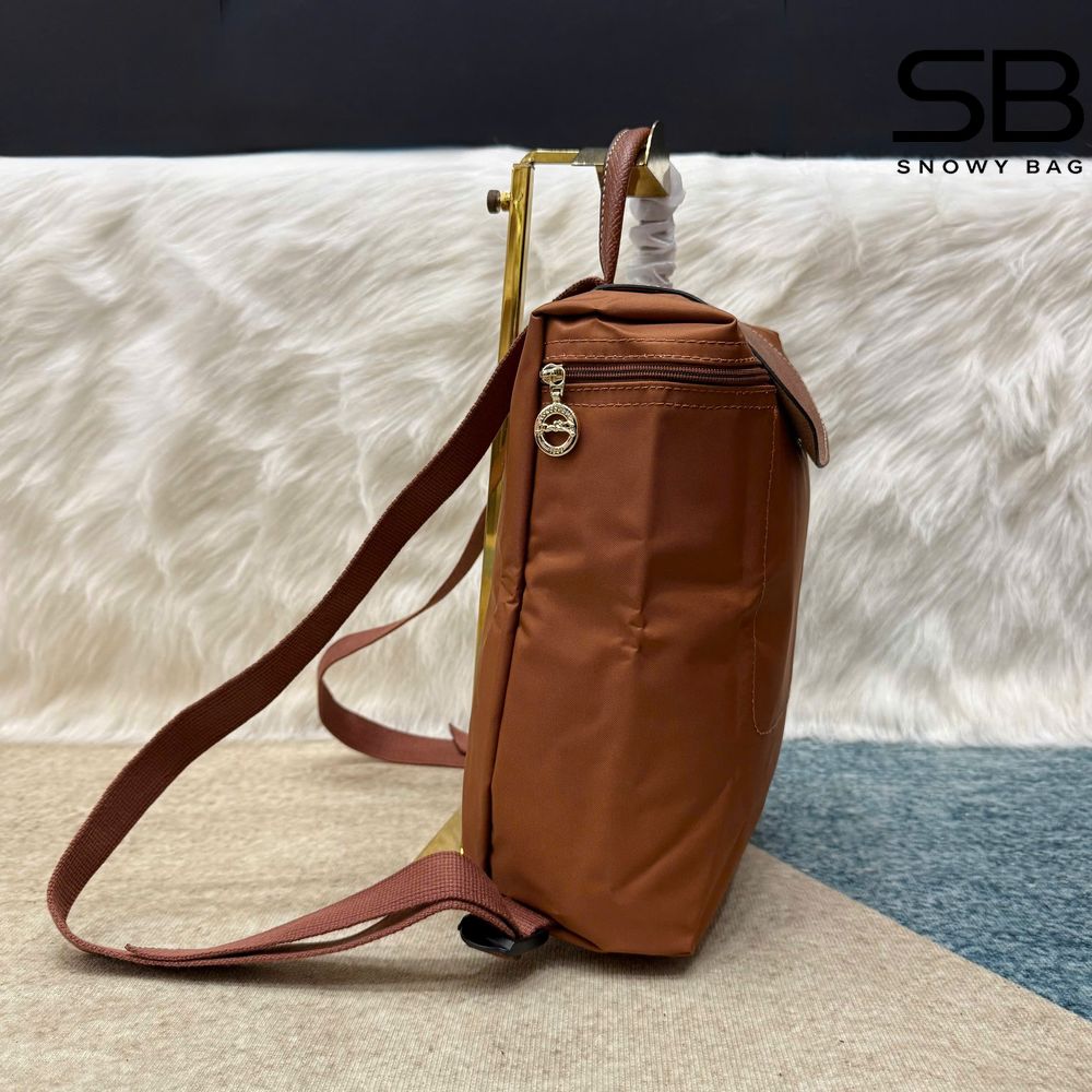 Logo khóa Ba Lô Longchamp Le Pliage Original M Backpack Cognac Nâu
