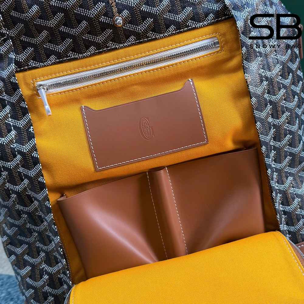 Balo Goyard Alpin MM Backpack Black Tan Màu Đen Nâu Size 39CM sang trọng