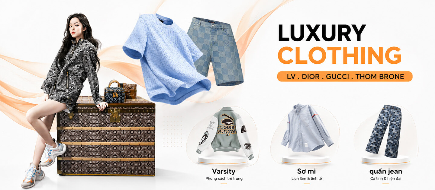 Banner Luxury Clothing màu cam