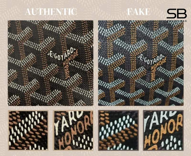 Cách nhận biết túi Goyard real và fake chi tiết qua họa tiết chữ Y