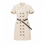 Đầm Chanel 24SS Beige Dress With Belt Màu Be sang trọng