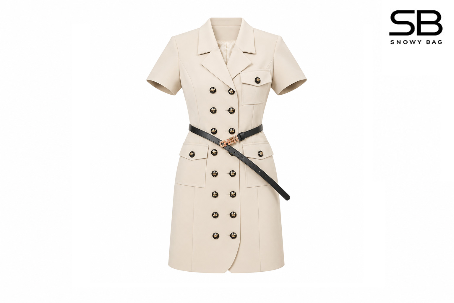Đầm Chanel 24SS Beige Dress With Belt Màu Be sang trọng