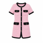 Đầm Chanel 24SS Pink Black Tweed Dress Màu Hồng sang trọng và đẳng cấp