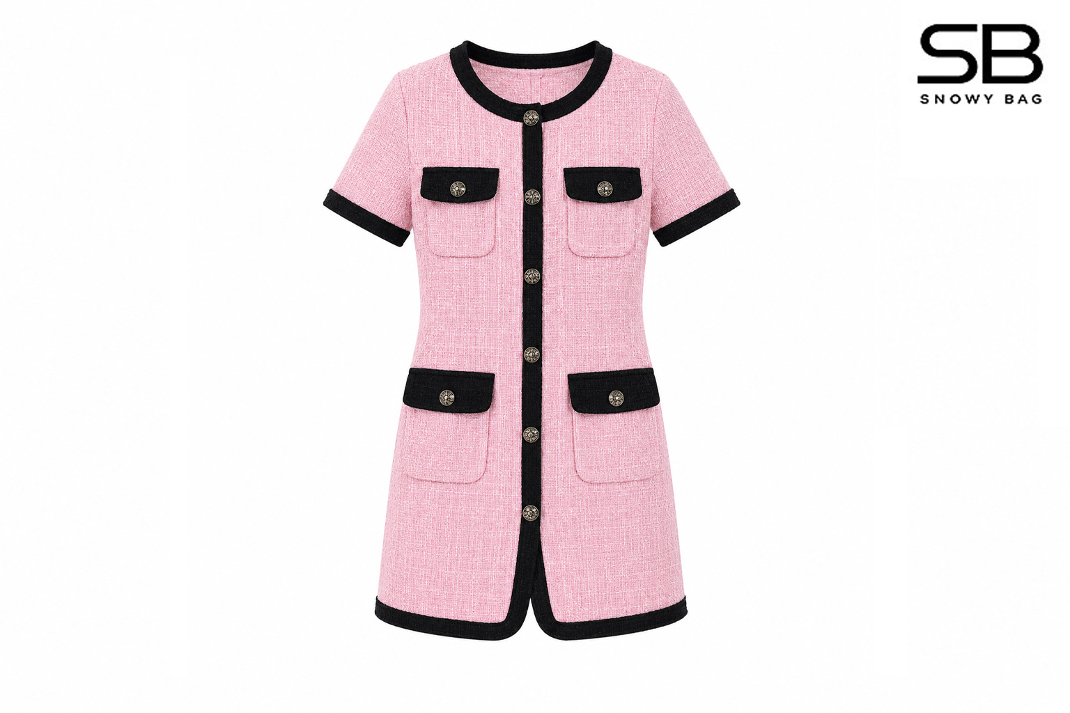 Đầm Chanel 24SS Pink Black Tweed Dress Màu Hồng sang trọng và đẳng cấp