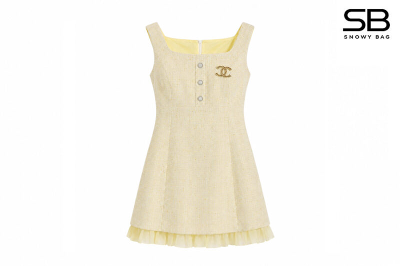 Đầm Chanel 24SS Yellow Tweed Dress Màu Vàng thanh lịch và sang trọng