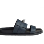 Dép Hermes Jackson Sandal Marine Blue Epsom SHW sang trọng
