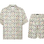 Full Set Bộ Quần Áo LV Tyler Shirt and Shorts Monogram Craggy Vanilla