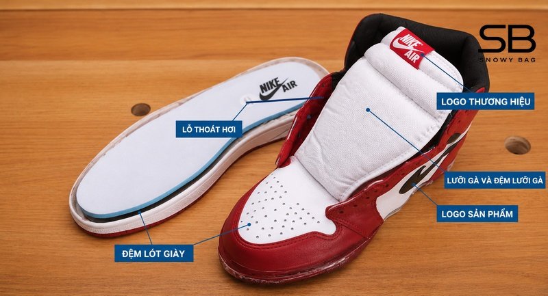 Cấu trúc đôi giày Air Jordan 1 High đã mổ xẻ