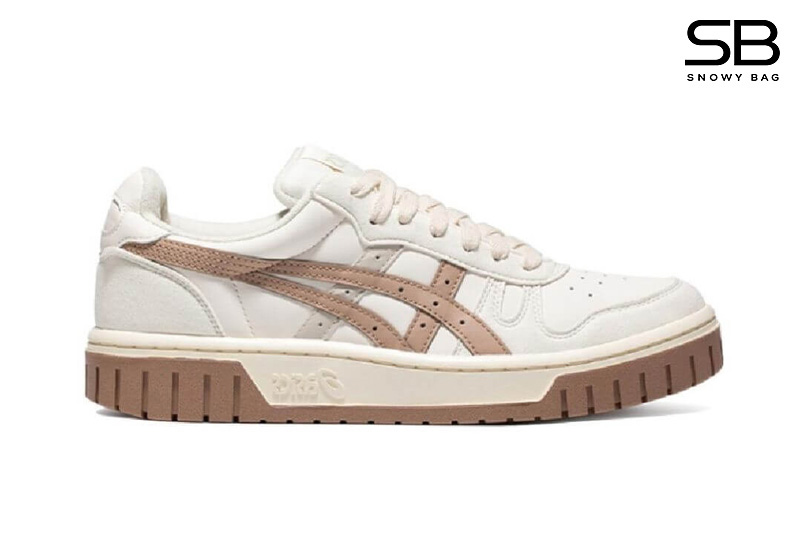 Giày Asics Court MZ Retro Casual White Brown Trắng Nâu kiểu dáng thời trang