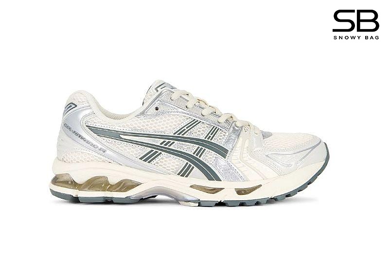 Giày Asics Gel Kayano 14 Birch Dark Pewter Kem Xám Xanh đẹp mắt