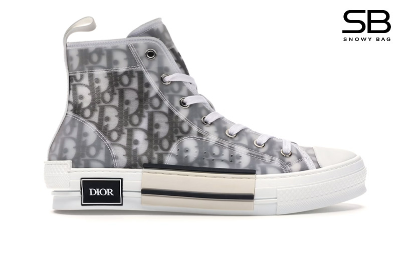 Giày Dior B23 High Top Sneaker In Dior Oblique Trắng Ngà sang trọng