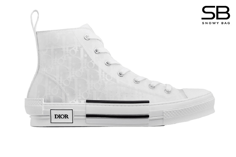 Giày Dior B23 High Top White D Oblique Canvas Trắng sang trọng