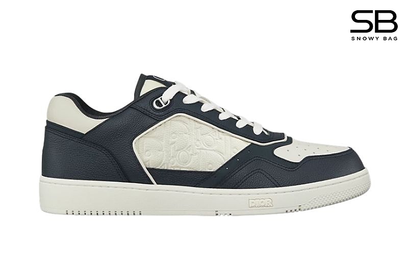 Giày Dior B27 Uptown Navy Blue White Grained Calfskin Gravity sang trọng