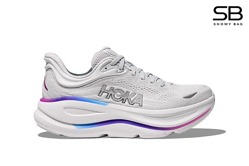 Giày Hoka Bondi 9 Cosmic White Grey màu trắng xám đẹp mắt