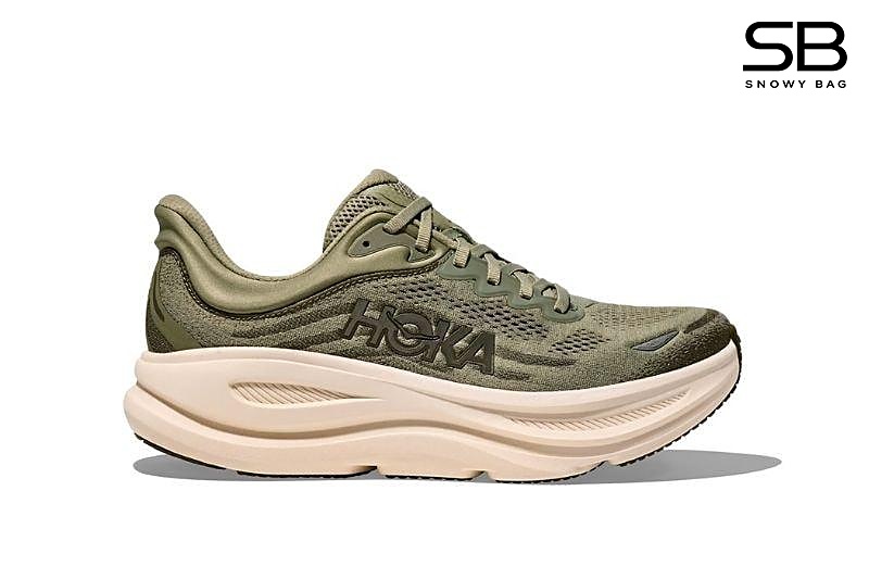 Giày Hoka Bondi 9 Sea Moss Eucalyptus Màu Xanh Rêu đẹp và thời thượng