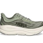 Giày Hoka Bondi 9 Sea Moss Xanh Olive, phong cách thể thao hiện đại.