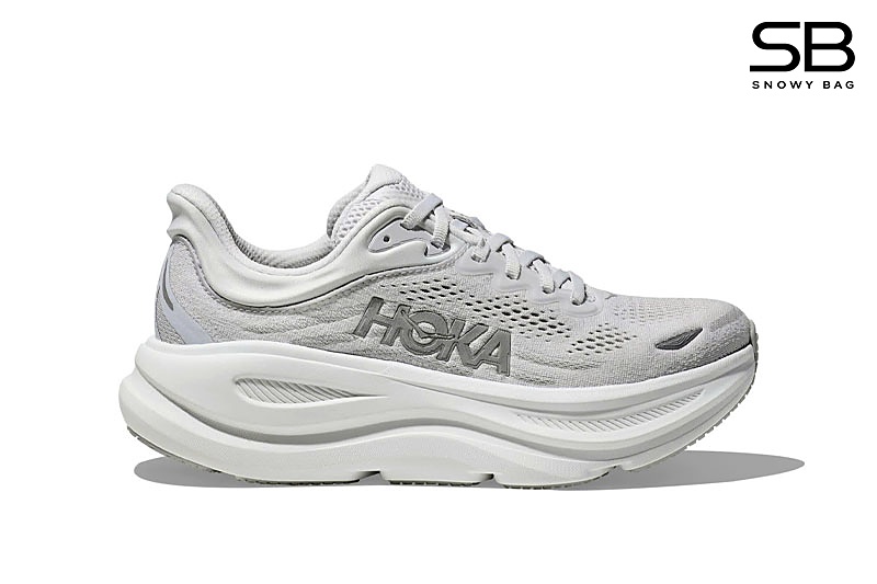 Giày Hoka Bondi 9 Stardust Silver Xám thiết kế sang trọng và thoải mái