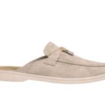 Giày Loro Piana Charms Walk Babouche Loafer Grey Brown Xám Nâu sang trọng