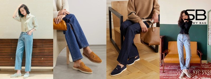 Phối giày Loro Piana với quần jeans