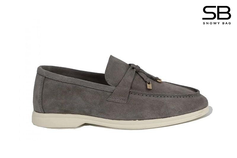 Giày Loro Piana Summer Walk Charm Loafer Grey sang trọng và tinh tế