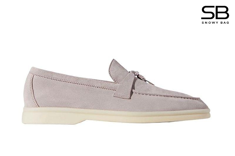 Giày Loro Piana Summer Walk Charm Loafer Pearl Grey Xám sang trọng