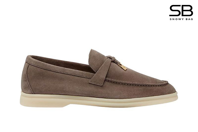 Giày Loro Piana Summer Walk Charm Loafer Rain Drops Suede Màu Nâu sang trọng