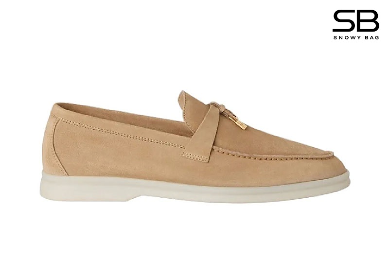 Giày Loro Piana Summer Walk Charm Loafer Sandstone Suede Nâu Nhạt sang trọng