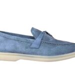Giày Loro Piana Summer Walk Charm Loafer Xám Xanh sang trọng