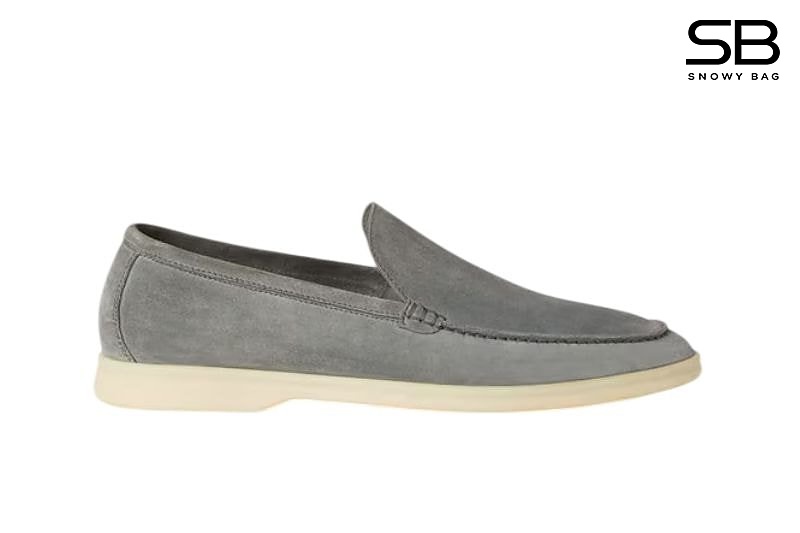 Giày Loro Piana Summer Walk Gull Gray Suede Màu Xám sang trọng