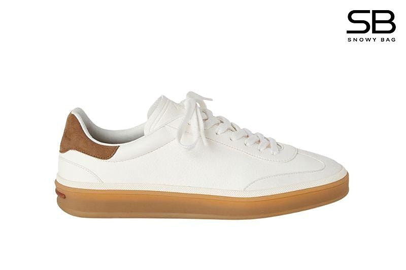 Giày Loro Piana Tennis Walk Sneaker White Brown màu trắng nâu sang trọng