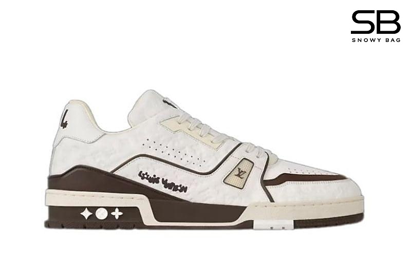 Giày Louis Vuitton LV Trainer 54 Monogram White Nubuck by Tyler sang trọng
