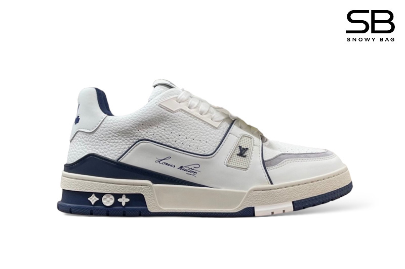 Giày Louis Vuitton Trainer Navy White Signature sang trọng và đẳng cấp