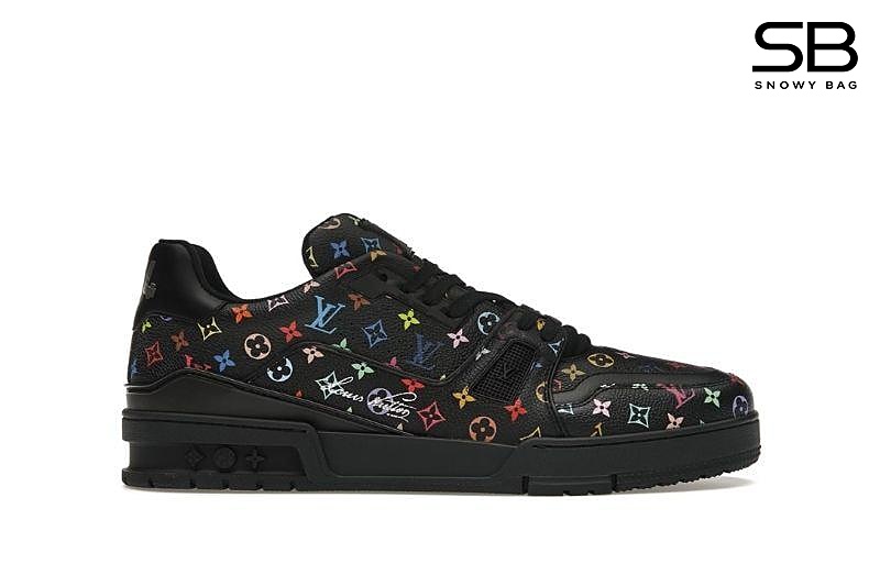Giày LV Trainer X TM Murakami Trainer Black Multicolor Monogram Đen sang trọng