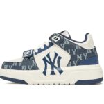 Giày MLB Chunky Liner Mid Monogram NY Xanh Dương phong cách thời trang