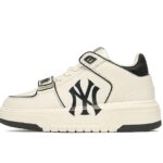 Giày MLB Chunky Liner Mid NY Trắng Đen, phong cách thời thượng
