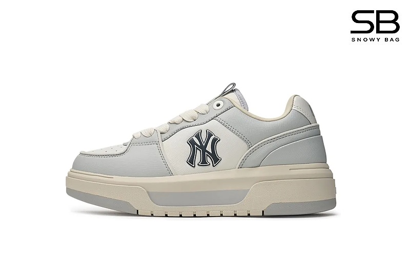 Giày MLB Chunky Liner SL Saffiano NY Gray Màu Xám sang trọng và cá tính
