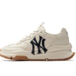 Giày MLB Chunky Runner Basic NY Cream Trắng Đế Nâu thời trang cao cấp