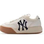 Giày MLB Chunky Wide New York Yankees Cream Trắng Kem Đế Nâu