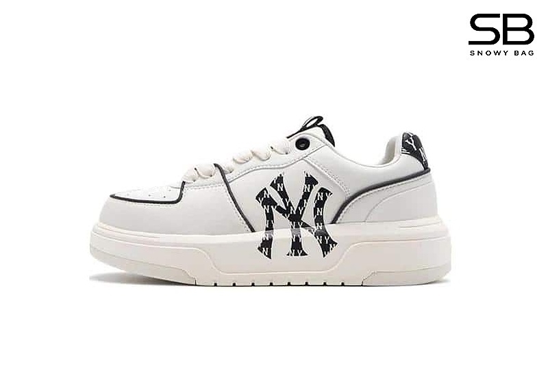 Giày MLB Liner Low Classic Monogram New York Yankees White Trắng sang trọng