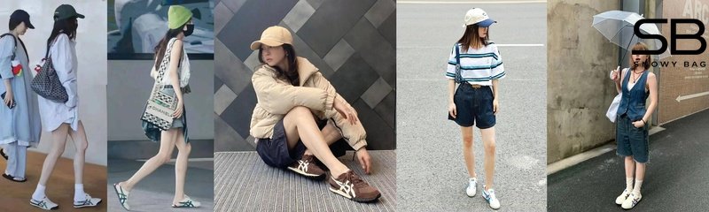 Phối giày Onitsuka với quần short
