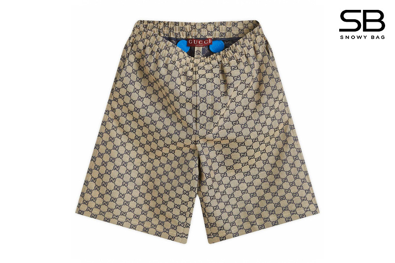 Quần Gucci GG Supreme Linen Shorts Beige And Ebony thời trang cao cấp