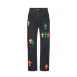Quần Jean Chrome Hearts Black Orange Green Jeans Đen đẹp mắt