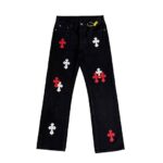 Quần Jean Chrome Hearts Black White Red Logo Đen Logo Trắng Đỏ thời trang sang trọng