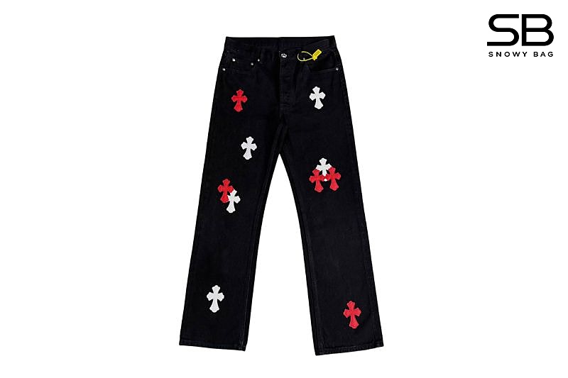 Quần Jean Chrome Hearts Black White Red Logo Đen Logo Trắng Đỏ thời trang sang trọng