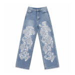 Quần Jean Ermannoervino Floral Lace Jeans in Blue với thiết kế tinh tế