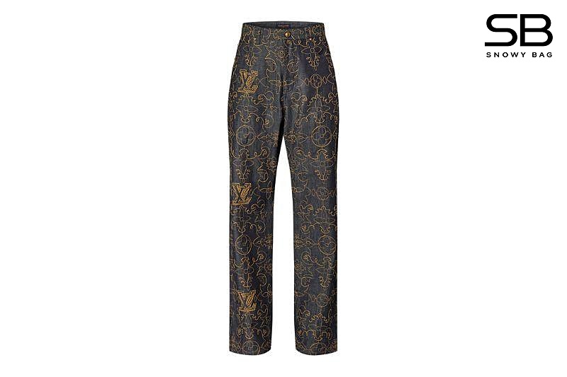 Quần Jean LV Embroidered Denim Trousers sang trọng và cá tính