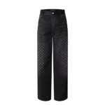 Quần Jean LV Flocked Damier Denim Wide-Leg Pants thời trang sang trọng