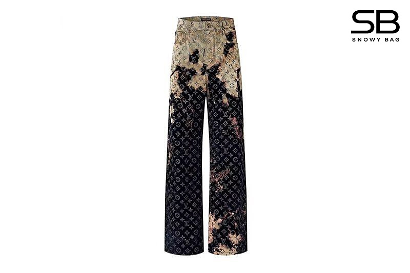 Quần Jean LV Monogram Bleached Denim Pants thời trang cao cấp
